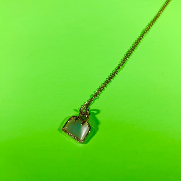 Opal Bag Handbag Crystal Necklace 18KGP - Picture 7 of 13